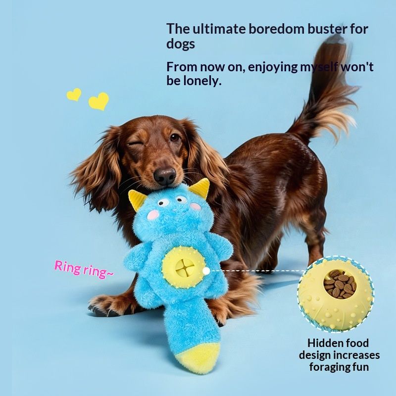 Little Monster Plush Sounding Toy Dog Food-Hiding Chewable Teether