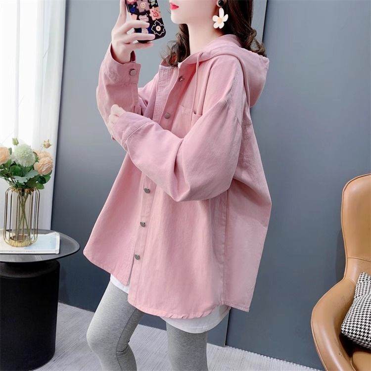 Thin Korean-style Shirt With A Hooded Top And Jacket