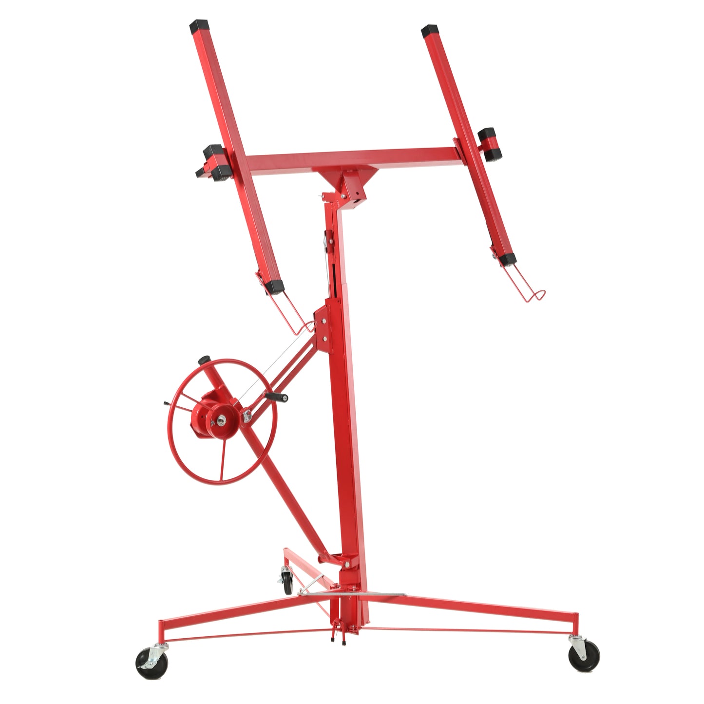 16 FT Drywall Lift Panel Rolling Hoist Jack Lifter Sheetrock, Drywall Lifting Construction Tools Caster Wheel With Adjustable Telescopic Arm, 16