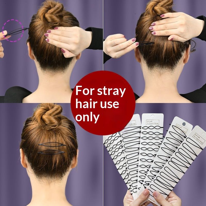 One-prong Hair Clip Black Headpiece Back-of-head Hairpin