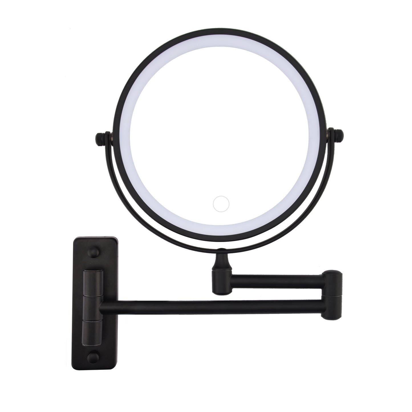 Wall Mounted Lighted Makeup Mirror, 10 00mAh Rechargeable Double Sided 1X 10X Magnifying Mirror With Light,3 Color Lights,Touch Dimmable, Extended Arm 360 Rotation Wall Mounted Makeup Mirror