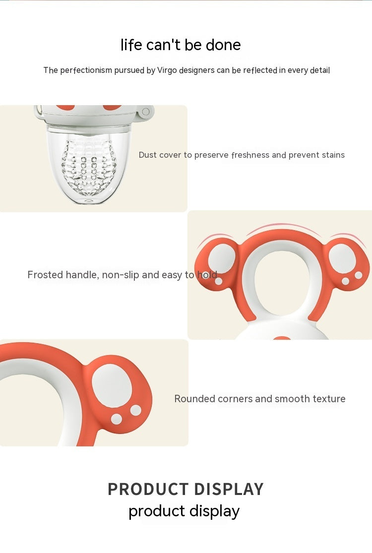 Happy Bite Baby Teether Non-staple Food Fruit Feeding Artifact Baby Pacifier Silicone Hand Guard Molar Rod Wholesale