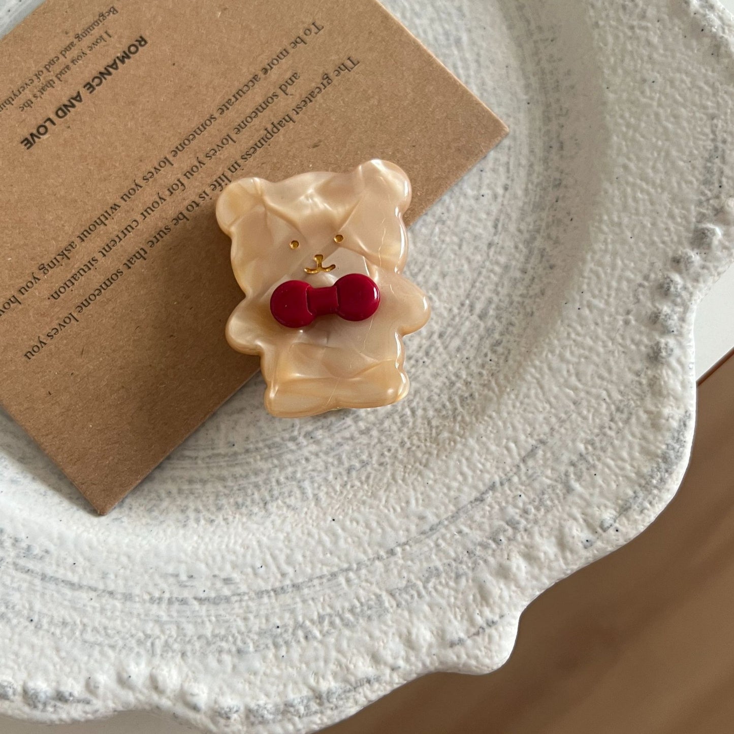 Retro Little Bear Cute Bow Hair Clip For Bangs