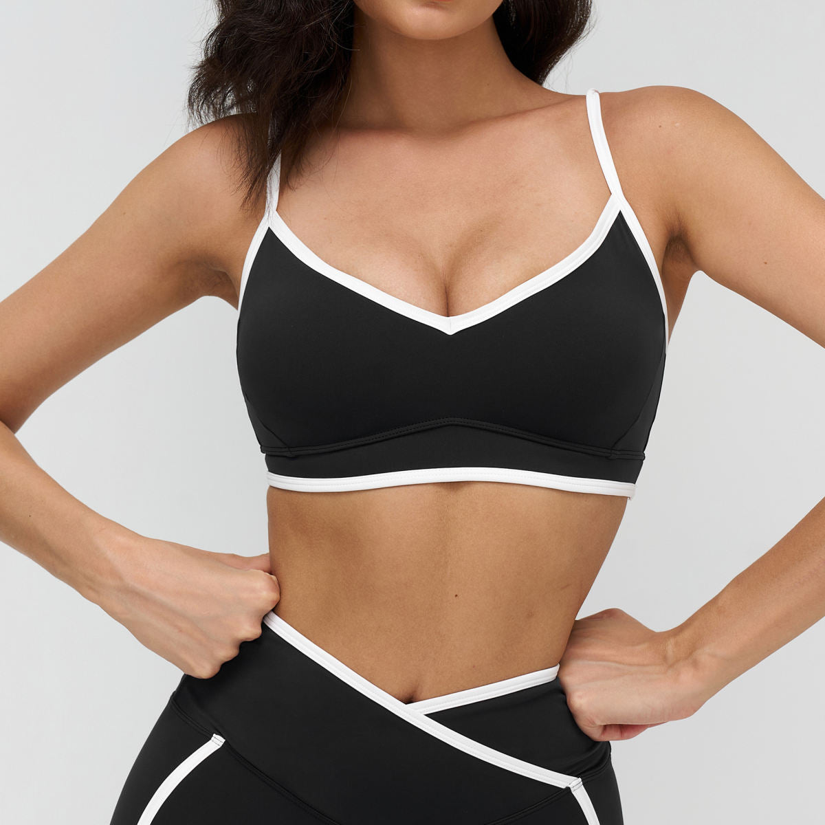 Contrast-color Yoga Fitness Sports Bra For Women
