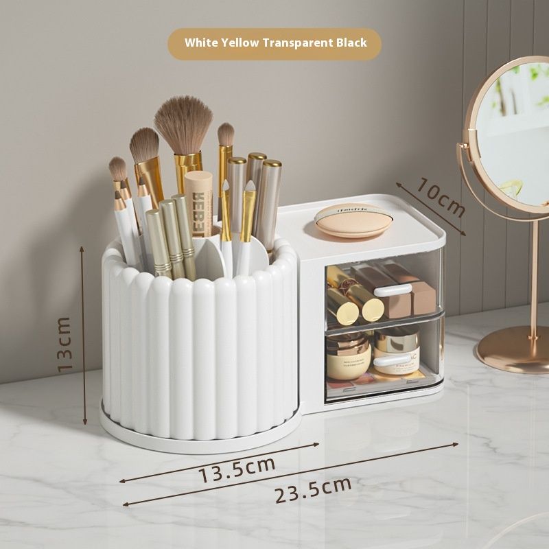 Desktop Rotating Pen Holder Skin Care Cosmetics Storage Box