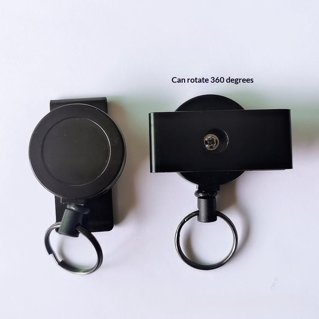 360-degree Rotating Outdoor Carabiner With Retractable Steel Cable