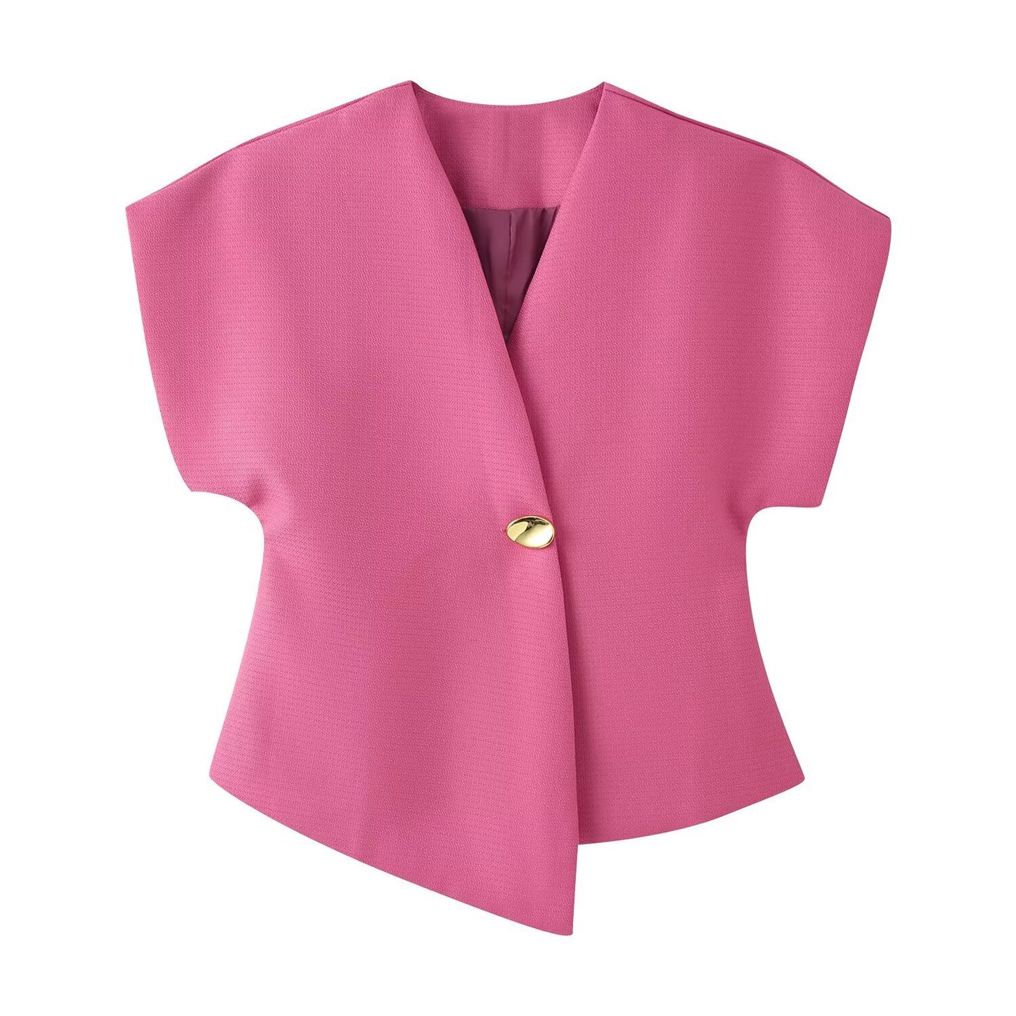 Womens Fashion Versatile Elegant Short-sleeve Blouse