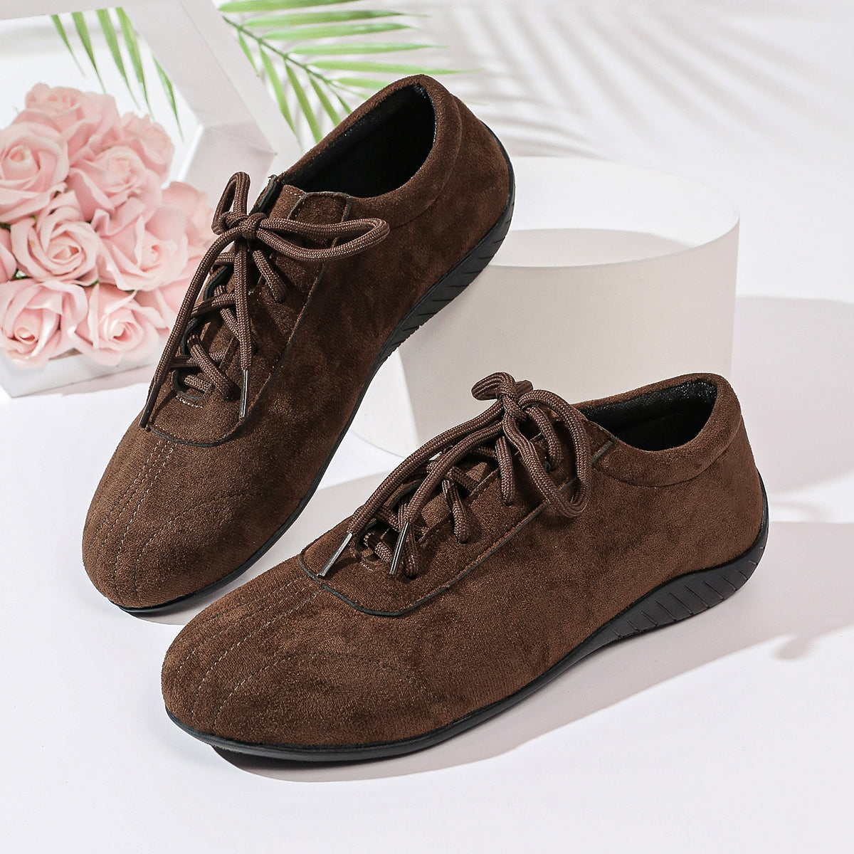 Brown Sneakers, Flat Fashion Hiking Casual Skate Shoes, Vintage American Retro Training Shoes
