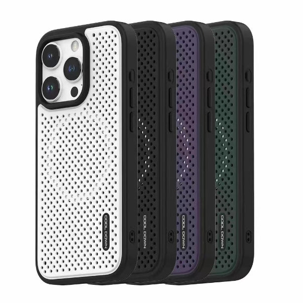 Cooling Grid Phone Case Magnetic Metal Soft Shell