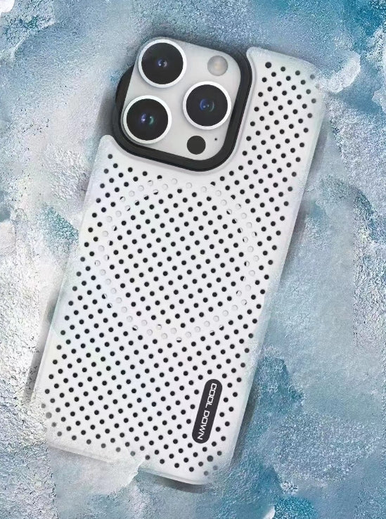 Cooling Grid Phone Case Magnetic Metal Soft Shell