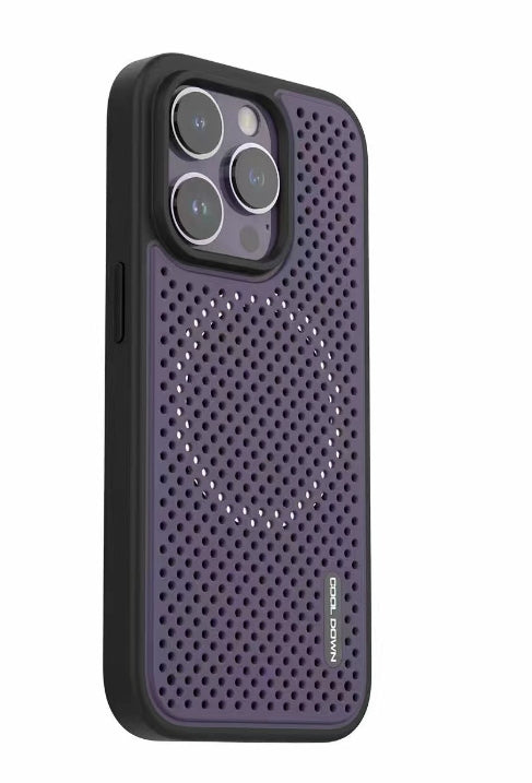 Cooling Grid Phone Case Magnetic Metal Soft Shell