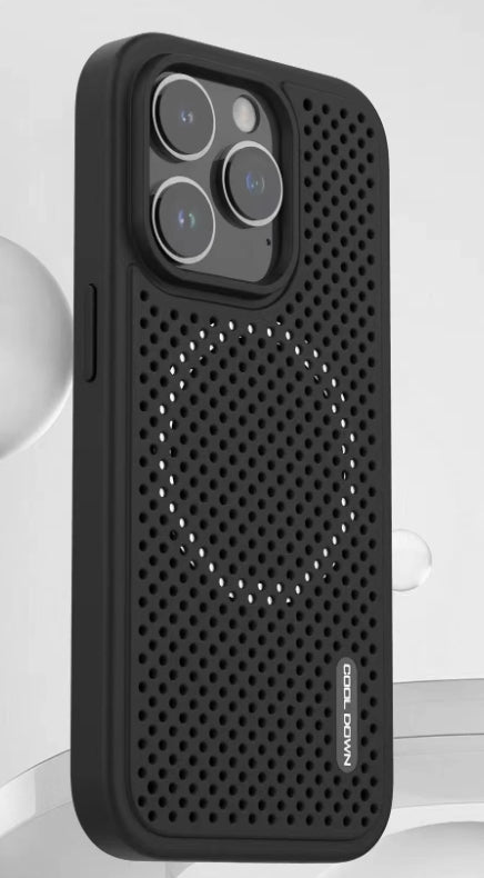 Cooling Grid Phone Case Magnetic Metal Soft Shell