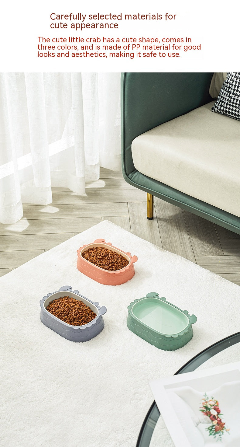 Pet Cat Bowl Crab Shape Slow Feeding Bowl Removable Pet Double