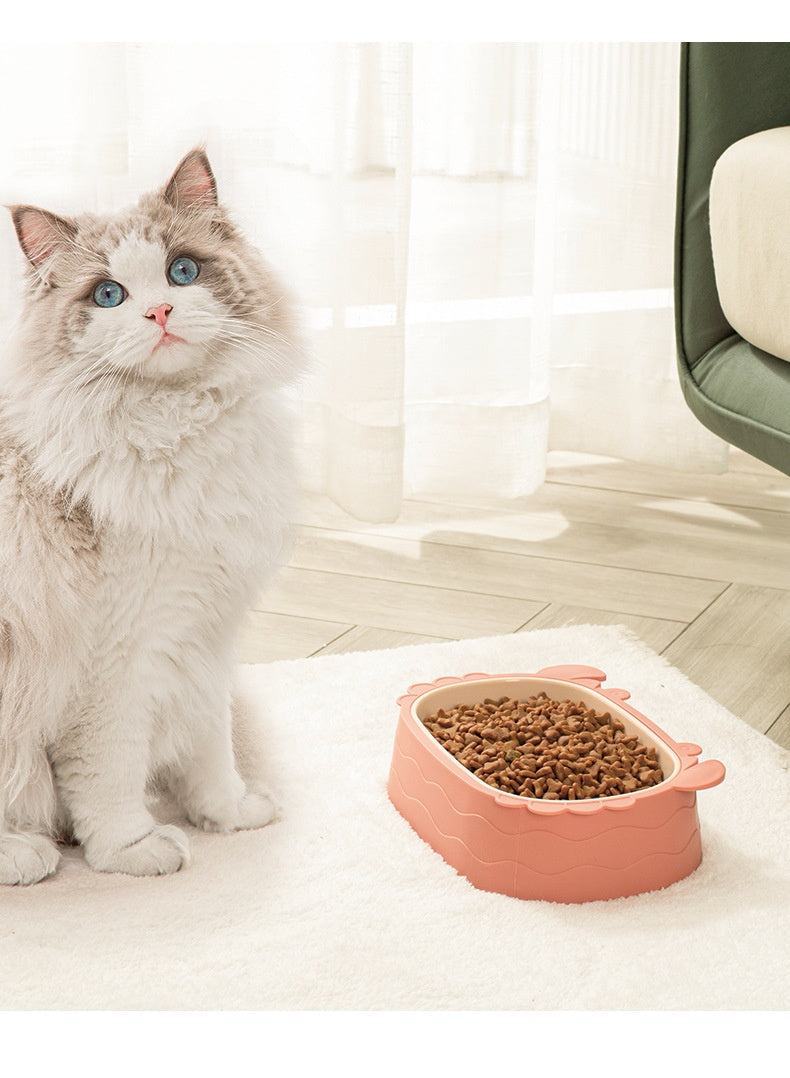 Pet Cat Bowl Crab Shape Slow Feeding Bowl Removable Pet Double