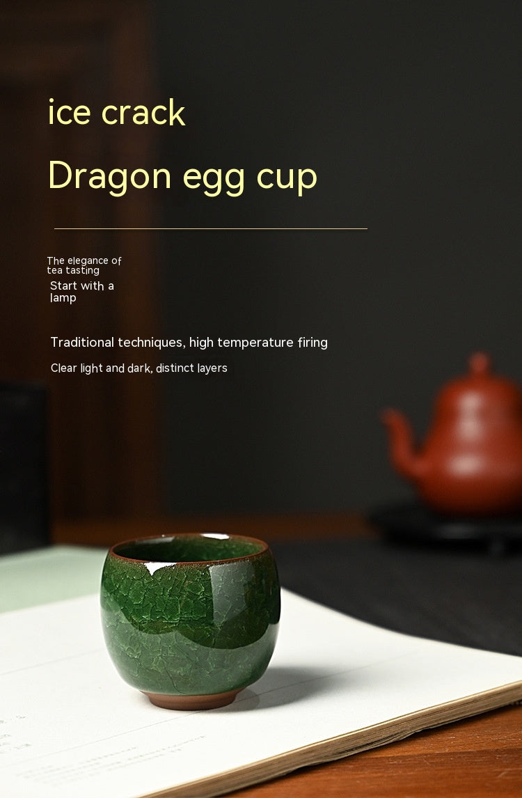 Ice Flower Dragon Egg Tea Bowl Always-standing Cup Anti-scald Ceramic Cooling Cup