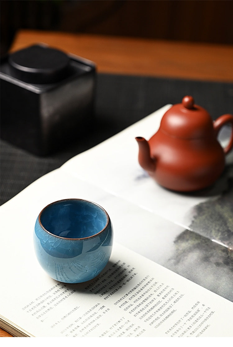 Ice Flower Dragon Egg Tea Bowl Always-standing Cup Anti-scald Ceramic Cooling Cup