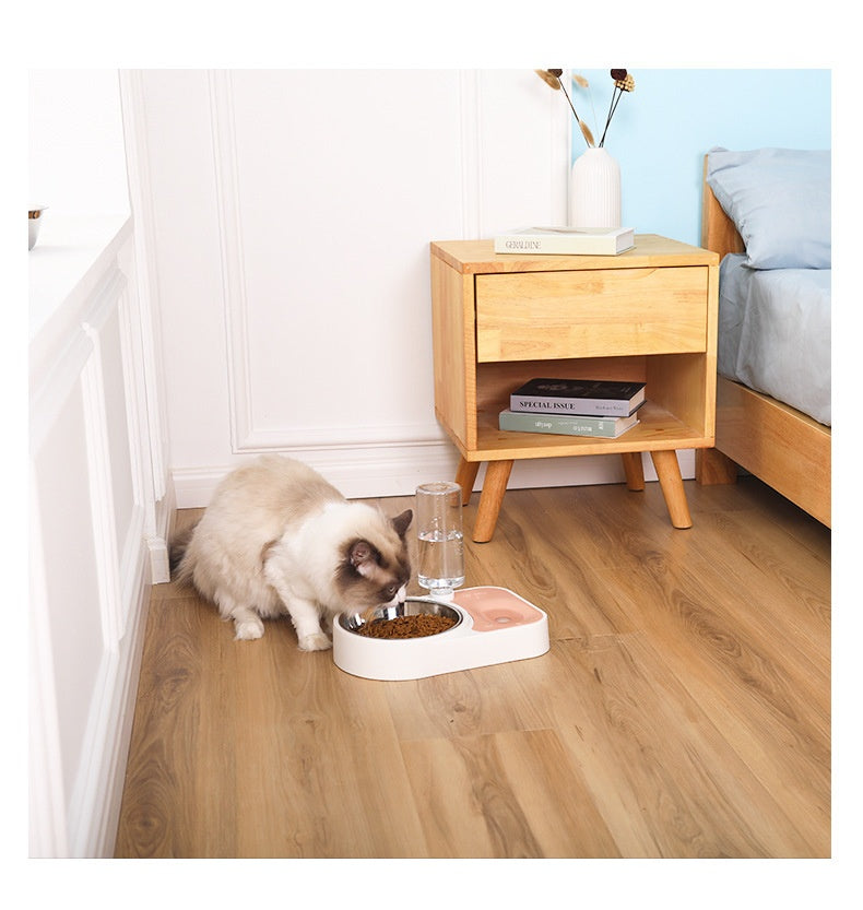 Pet Stainless Steel Automatic Drinking Water Feeding Integrated Tableware