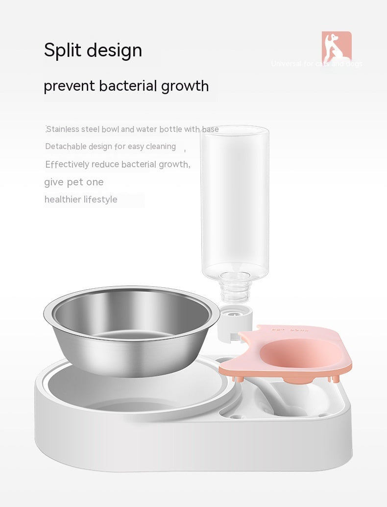 Pet Stainless Steel Automatic Drinking Water Feeding Integrated Tableware