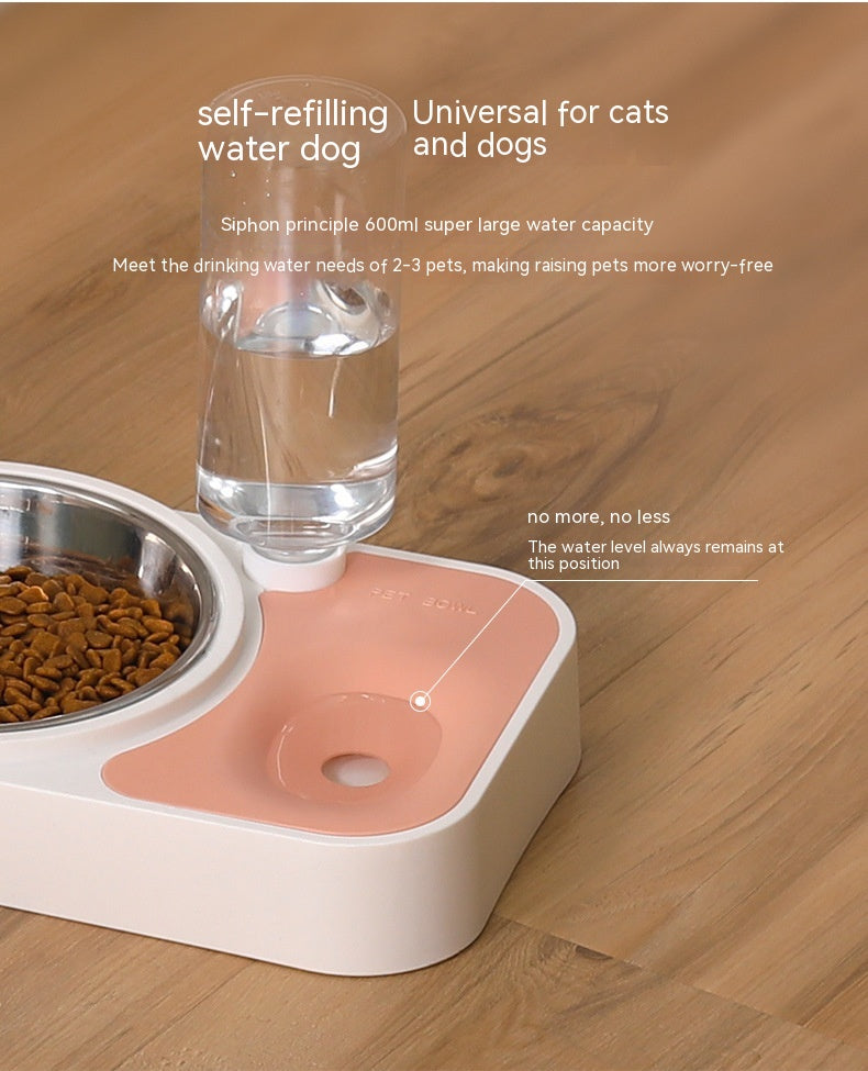 Pet Stainless Steel Automatic Drinking Water Feeding Integrated Tableware