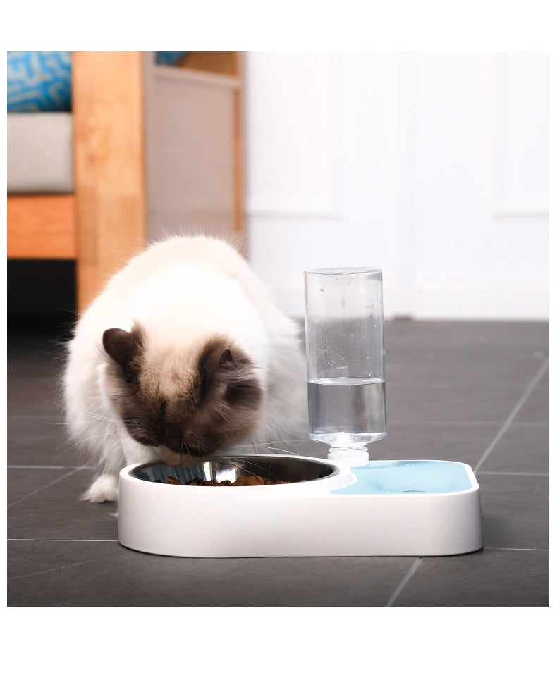 Pet Stainless Steel Automatic Drinking Water Feeding Integrated Tableware