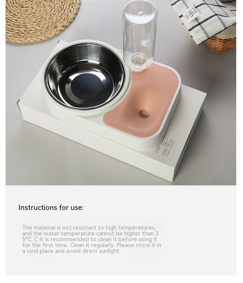 Pet Stainless Steel Automatic Drinking Water Feeding Integrated Tableware