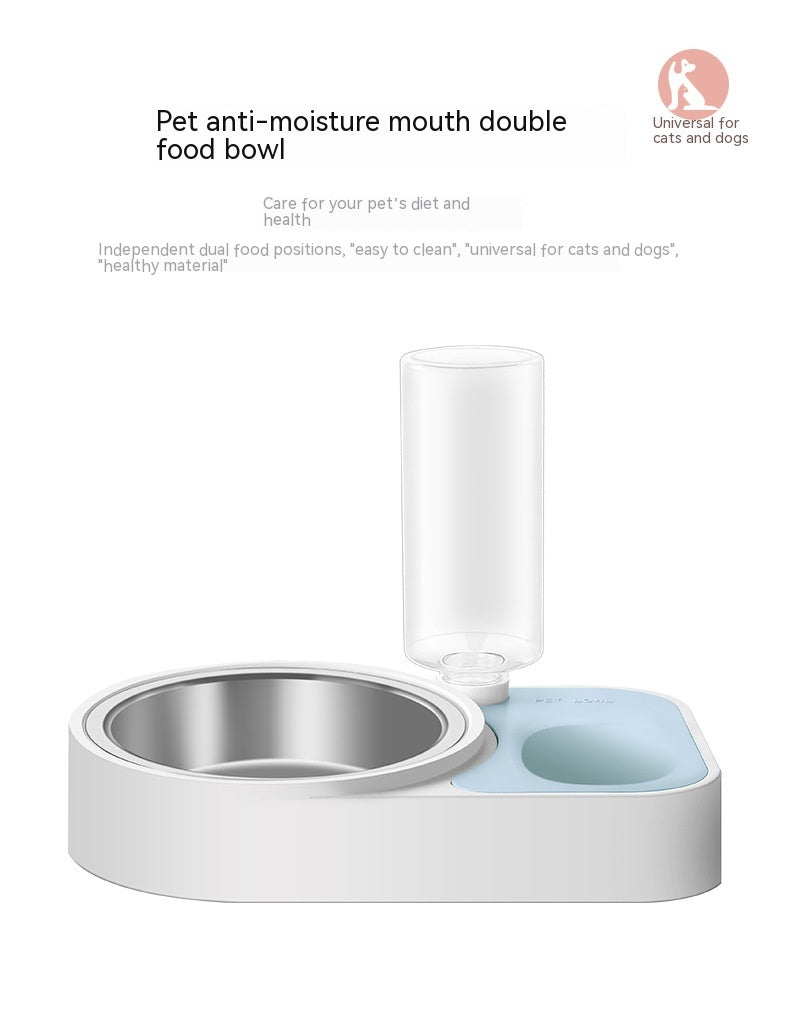 Pet Stainless Steel Automatic Drinking Water Feeding Integrated Tableware