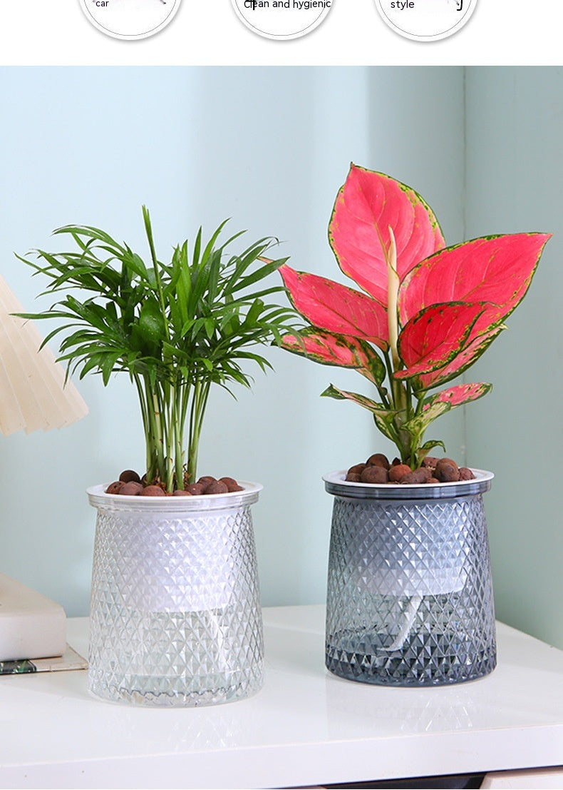 Water-free New Automatic Water Feeding Lazy Basin Light Luxury Plastic Flower Arrangement Hydroponic Flowerpot