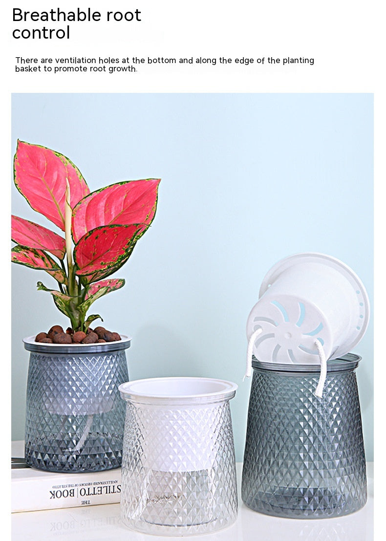 Water-free New Automatic Water Feeding Lazy Basin Light Luxury Plastic Flower Arrangement Hydroponic Flowerpot