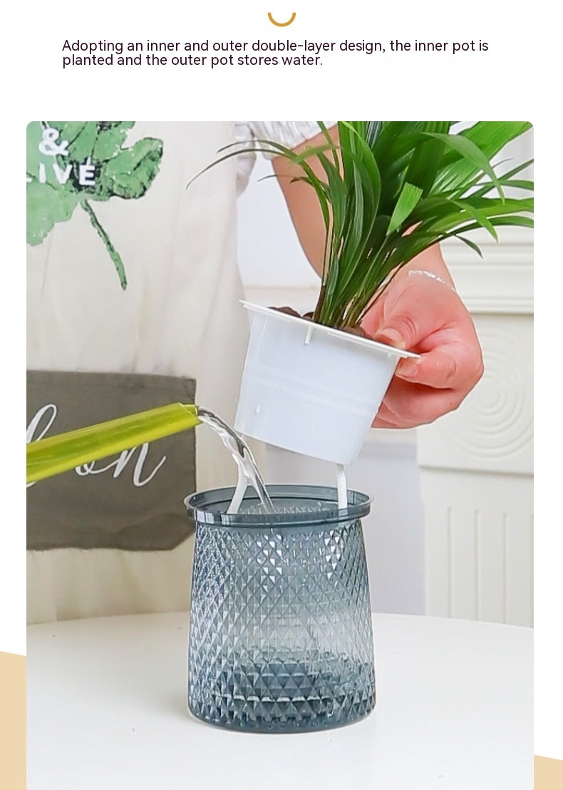 Water-free New Automatic Water Feeding Lazy Basin Light Luxury Plastic Flower Arrangement Hydroponic Flowerpot