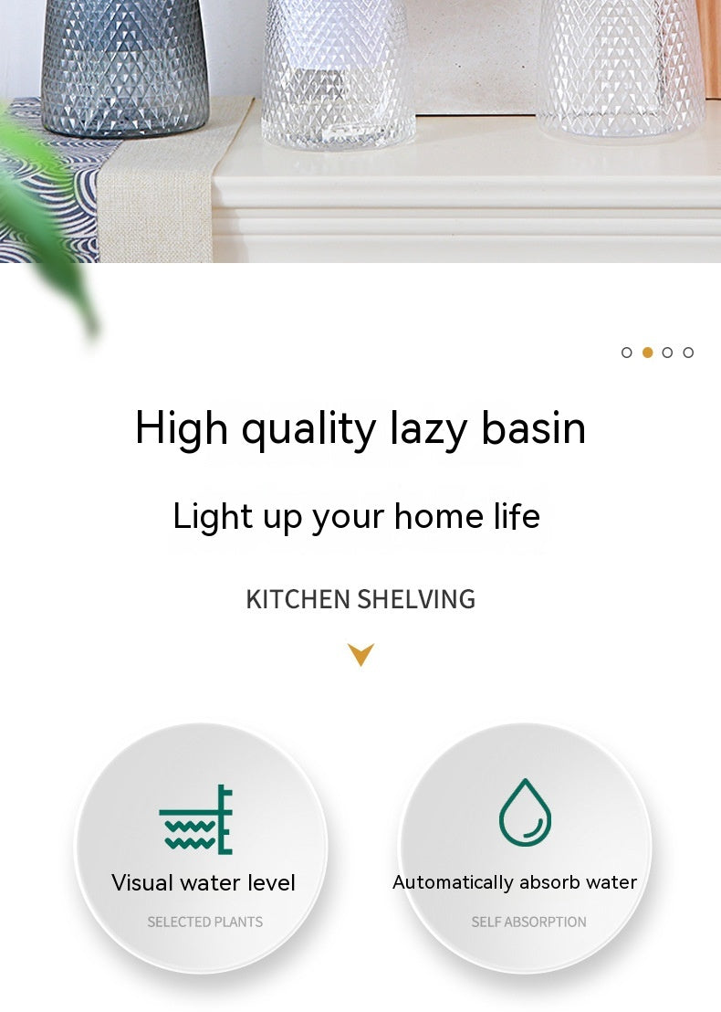 Water-free New Automatic Water Feeding Lazy Basin Light Luxury Plastic Flower Arrangement Hydroponic Flowerpot