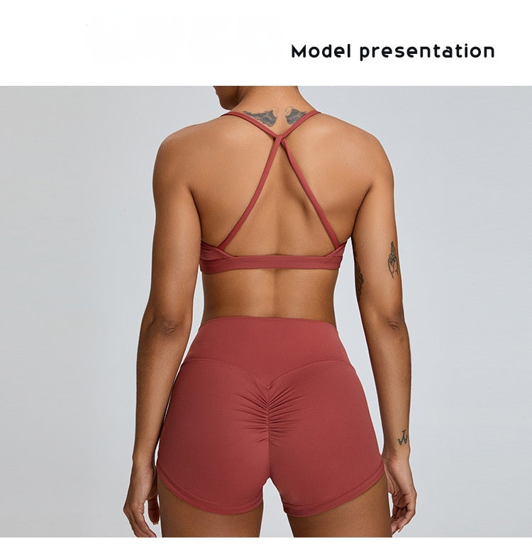 Nude Feel Beauty Back Yoga Bra For Women Push Up Sports Tight-fitting Outerwear Running Workout Vest