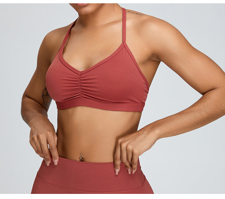 Nude Feel Beauty Back Yoga Bra For Women Push Up Sports Tight-fitting Outerwear Running Workout Vest