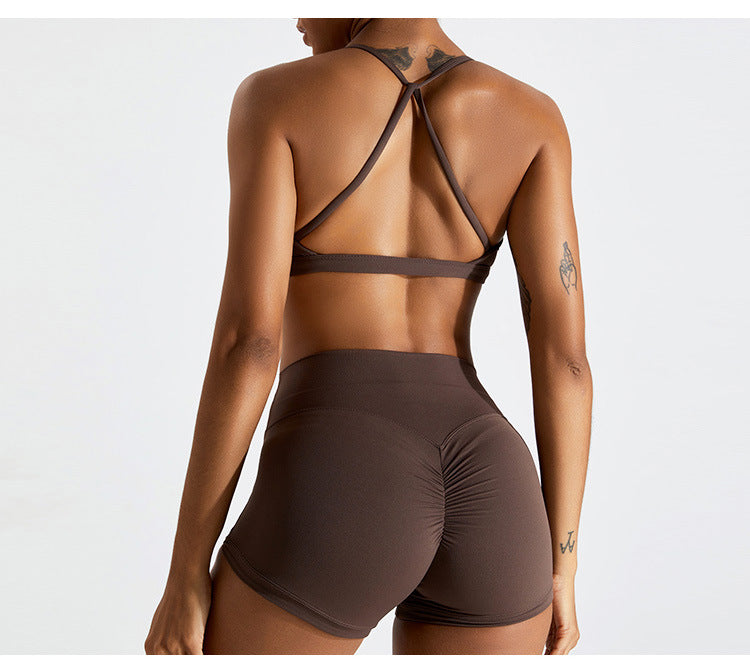 Nude Feel Beauty Back Yoga Bra For Women Push Up Sports Tight-fitting Outerwear Running Workout Vest