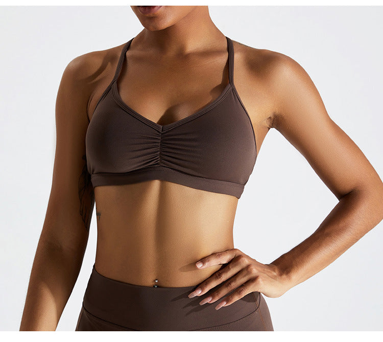 Nude Feel Beauty Back Yoga Bra For Women Push Up Sports Tight-fitting Outerwear Running Workout Vest