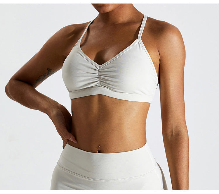 Nude Feel Beauty Back Yoga Bra For Women Push Up Sports Tight-fitting Outerwear Running Workout Vest