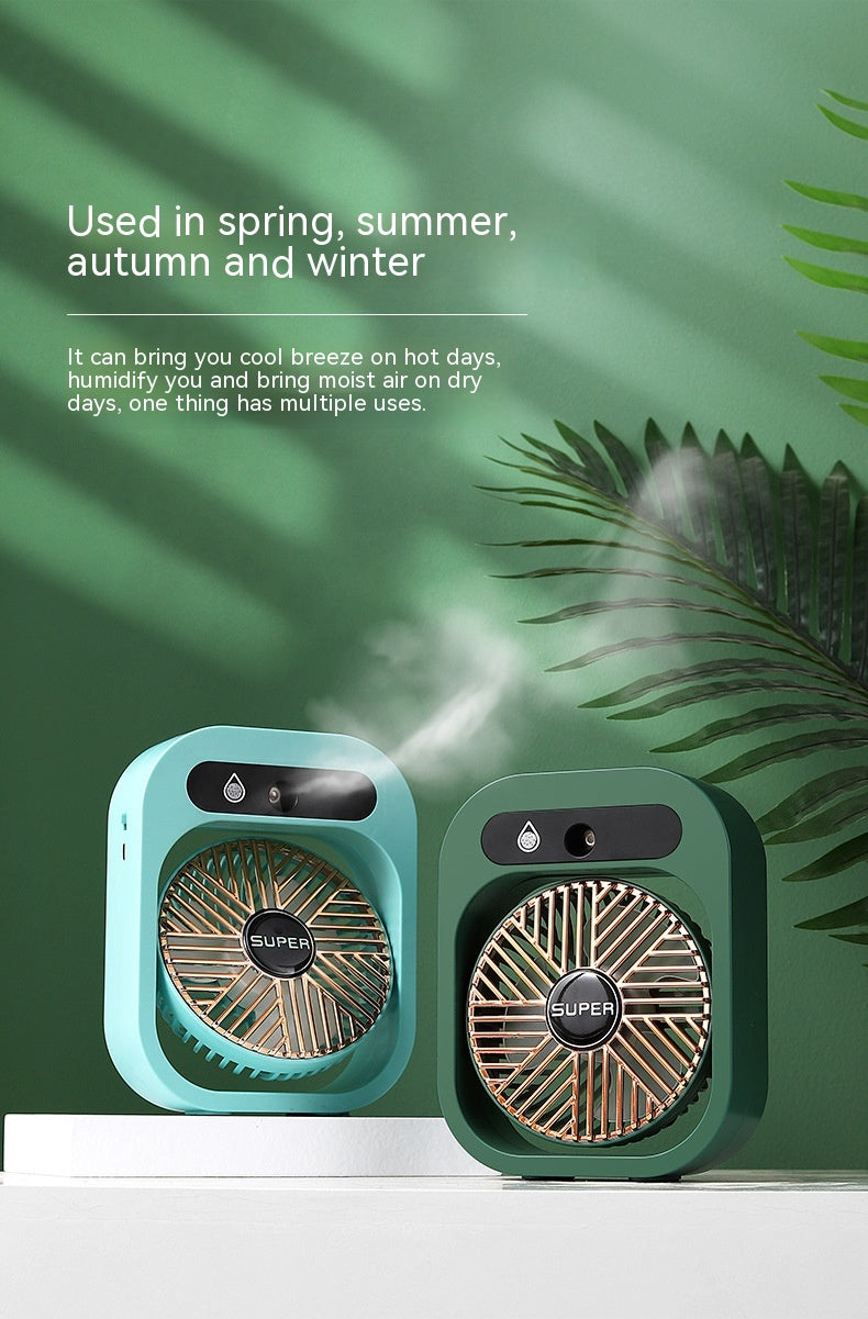 Air Conditioning Fan Desk Misting Fan Air Cooler Cooling USB Rechargeable Humidifier Portable Spray Fan With 3 Wind Speeds Mist Fan For Home