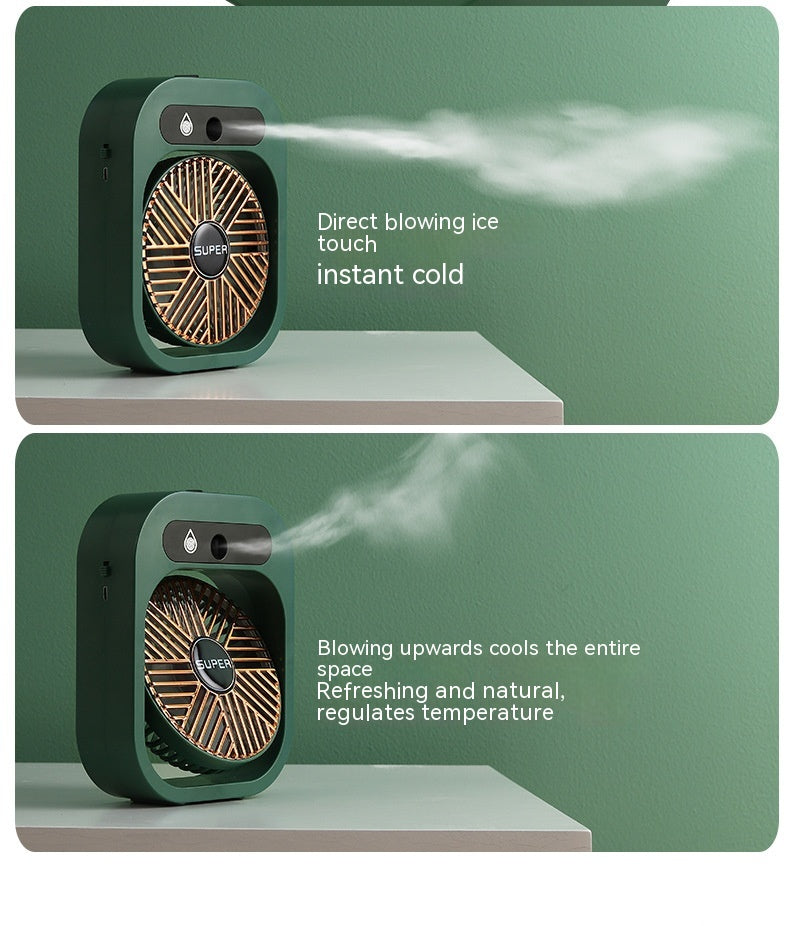 Air Conditioning Fan Desk Misting Fan Air Cooler Cooling USB Rechargeable Humidifier Portable Spray Fan With 3 Wind Speeds Mist Fan For Home