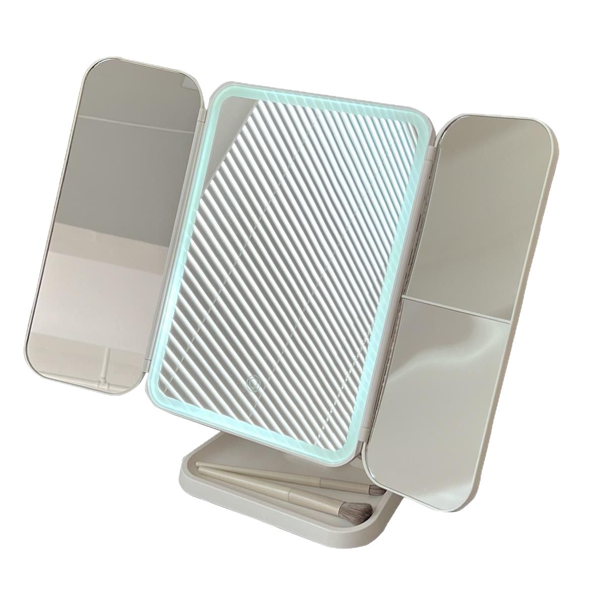 LED Makeup Mirror Desktop With Lights Foldable