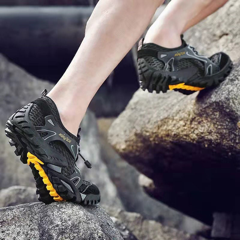 Korean-style Trendy Hiking Shoes With Breathable Mesh Uppers