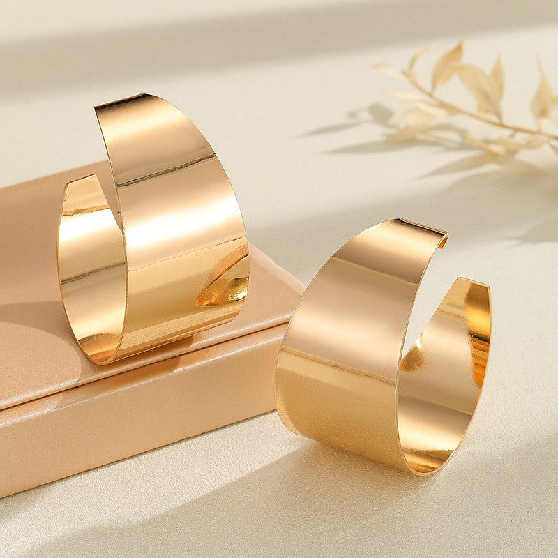 Geometric Circle Hoop Earrings For Women - Trendy Minimalist Dangle Earrings, Fashion Statement Jewelry