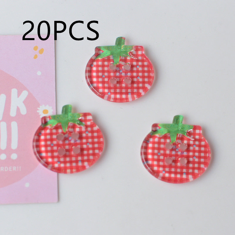 Portable Home Cute Tomato Button Ornament Accessories