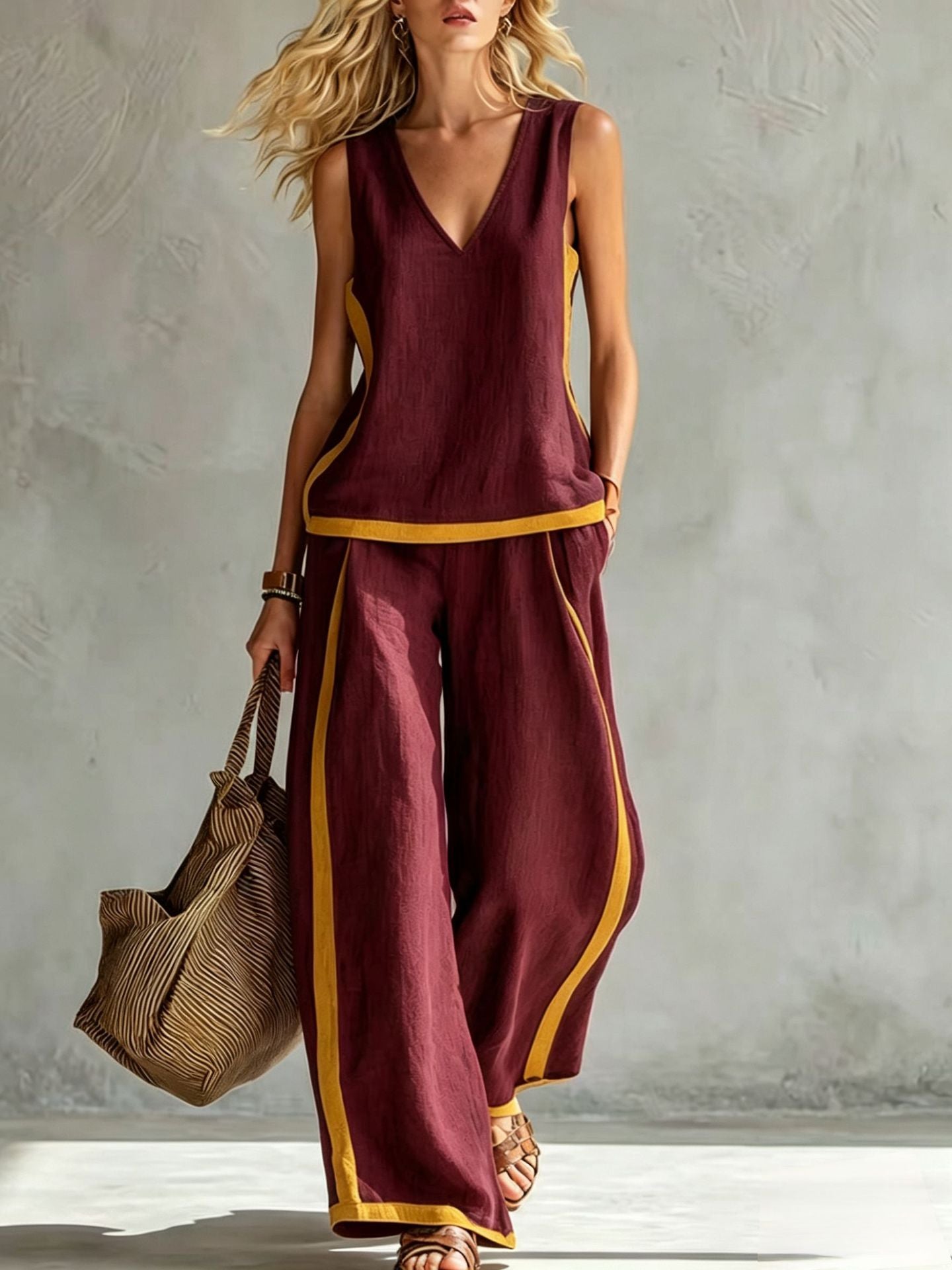 Women's Fashion Casual Wide-leg Pants Suit