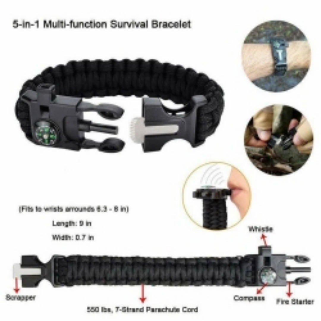 39in1 Tactical Emergency Survival Kit Outdoor Hiking Camping SOS Tool Equipment