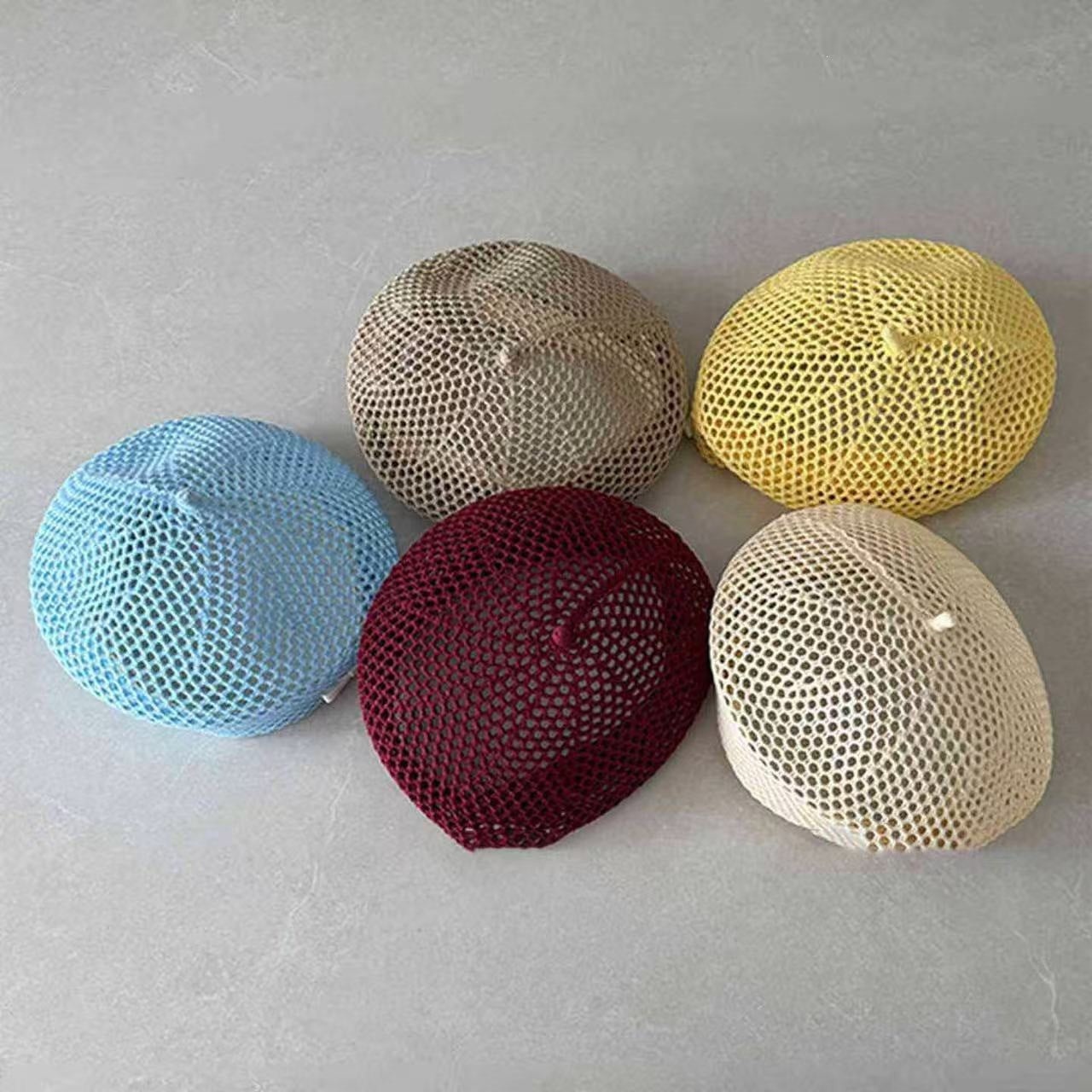 New Hollow-out Woven Beret For Women Summer Style