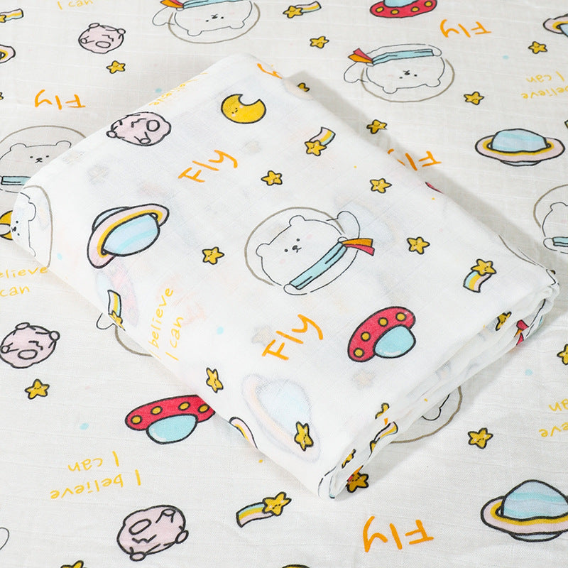 Double-layer Bamboo-cotton Baby Bath Towel Newborn Gauze