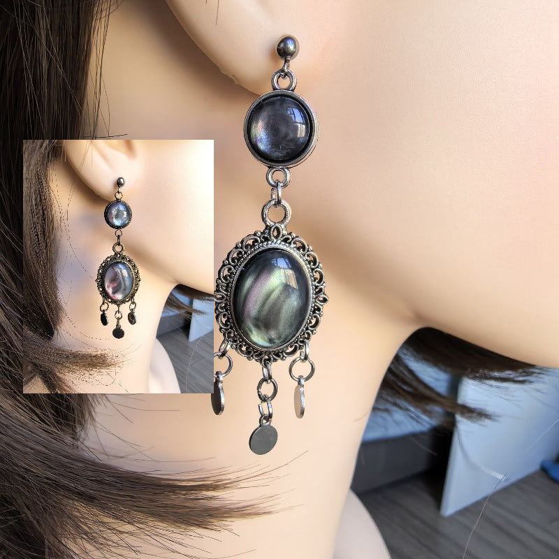 Tassel Shell Ancient Youth Style Retro Fashion Cross-Border Supply Manufacturer Straight Hair Earrings Earrings Pendant