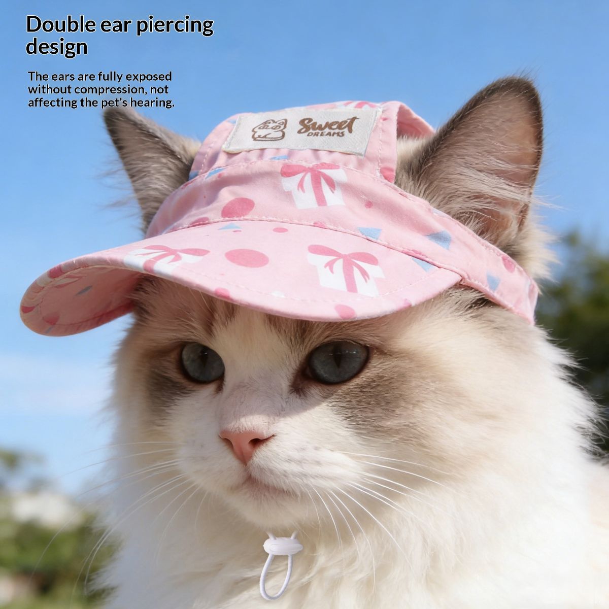 Creative Cartoon Printing Ear-Opening Pet Sun Hat