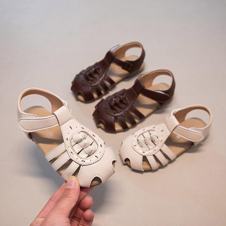 Ins Baotou Woven Roman Sandals Summer New Korean Version Girls Hollow Princess Shoes Beach With Skirt