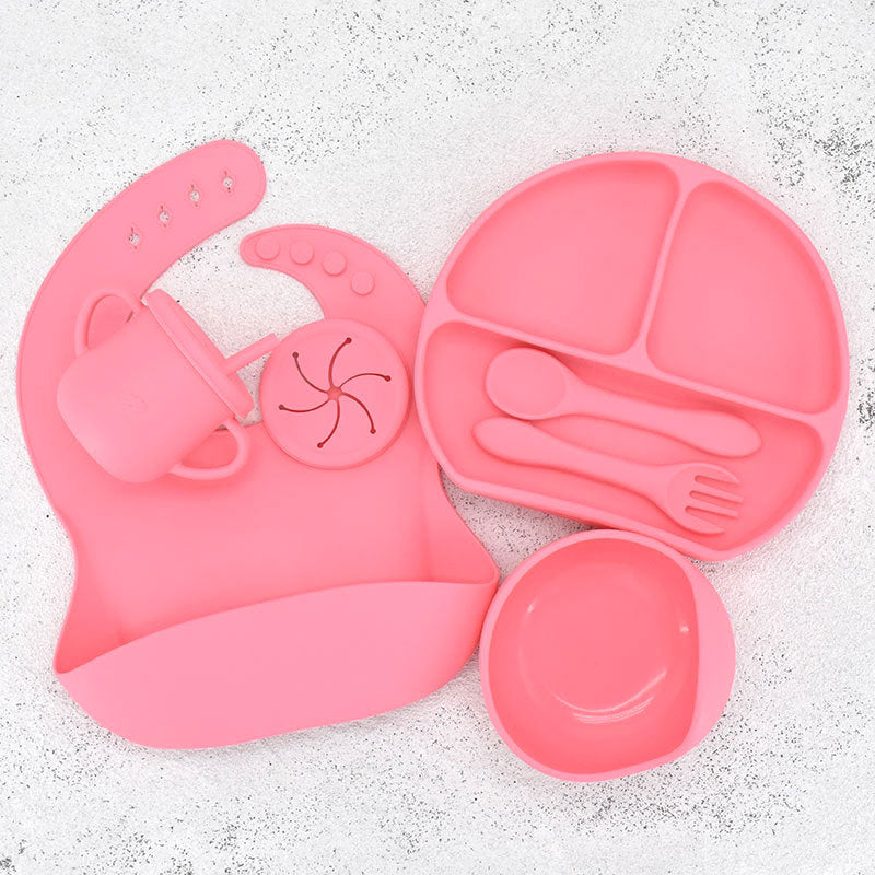 Food Grade Silicone Feeding Cutlery Set Children's Dinner Plate