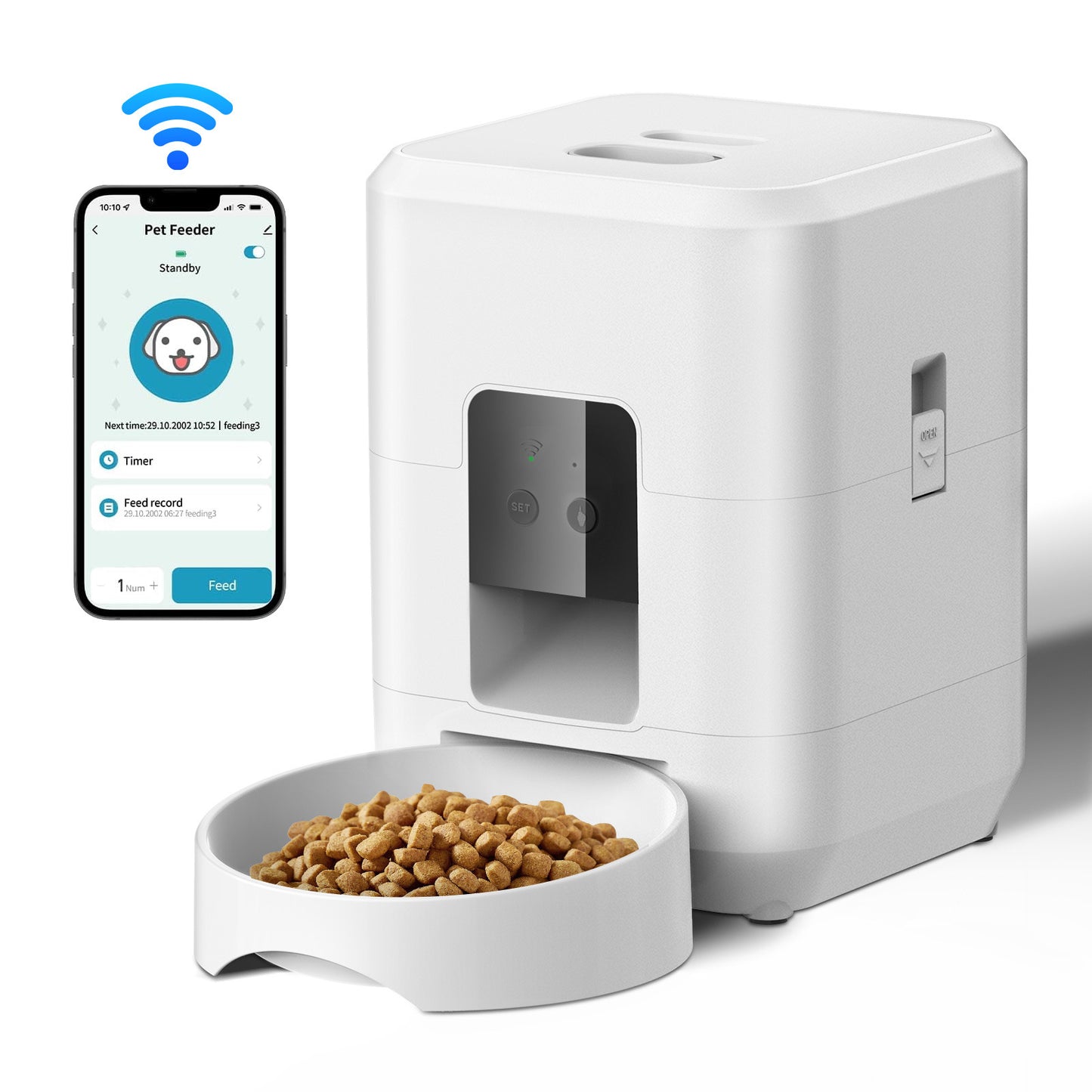 Smart Pet Feeder Automatic Timer Feeding for Cats and Dogs Wifi App